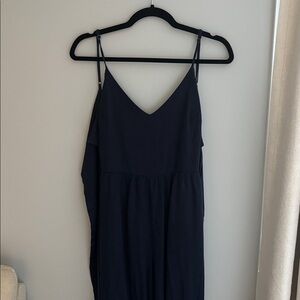 Francesca’s Navy Audrey Parks Jumpsuit